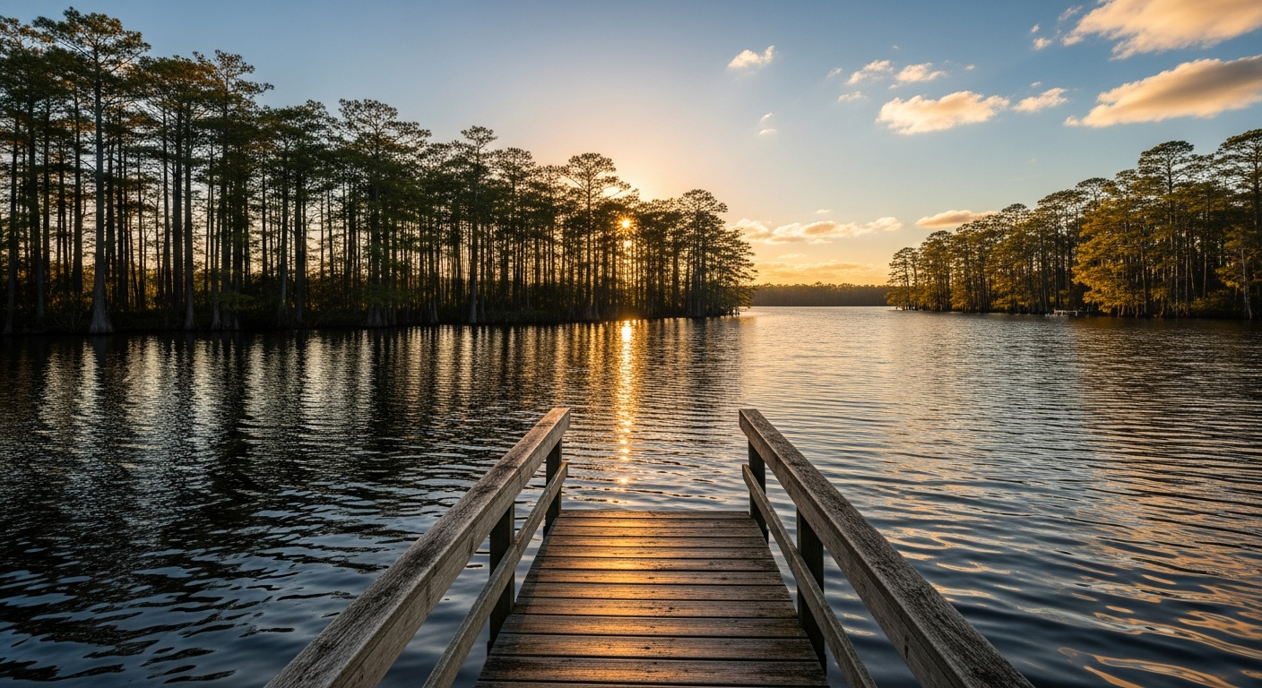 Lake Padgett at golden hour — Lutz / Land O' Lakes, FL